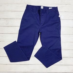 NWT Gap Blue Slim City Crop Chino Pants Size 4